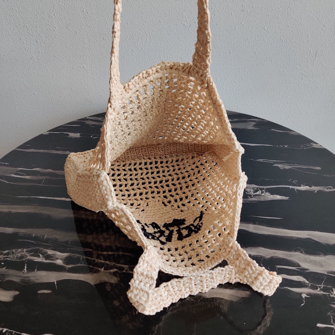 Prada Crochet Bag Tote Natural 1BG393